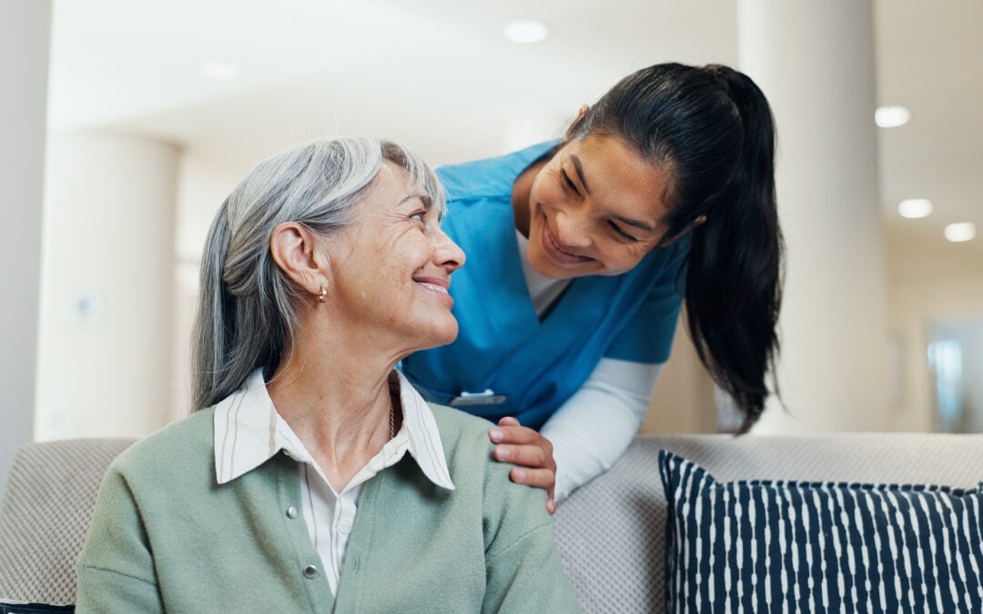 Elder home care Everett, WA caregiver providing personal care, companionship, meal support, and dependable assistance to a senior at home.
